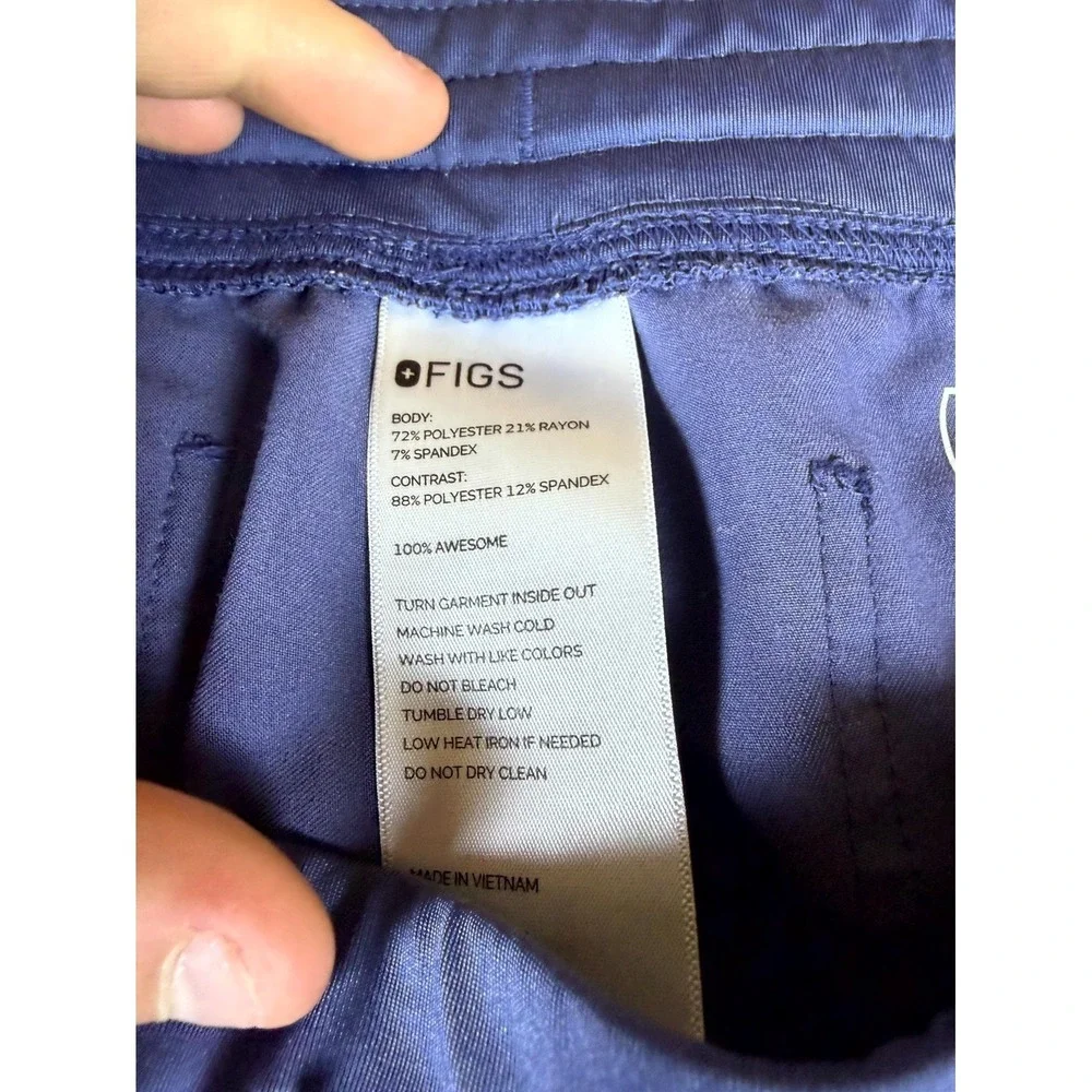 FIGS Technical Collection Mens XL Blue Drawstring Medical Scrub Pants Solid